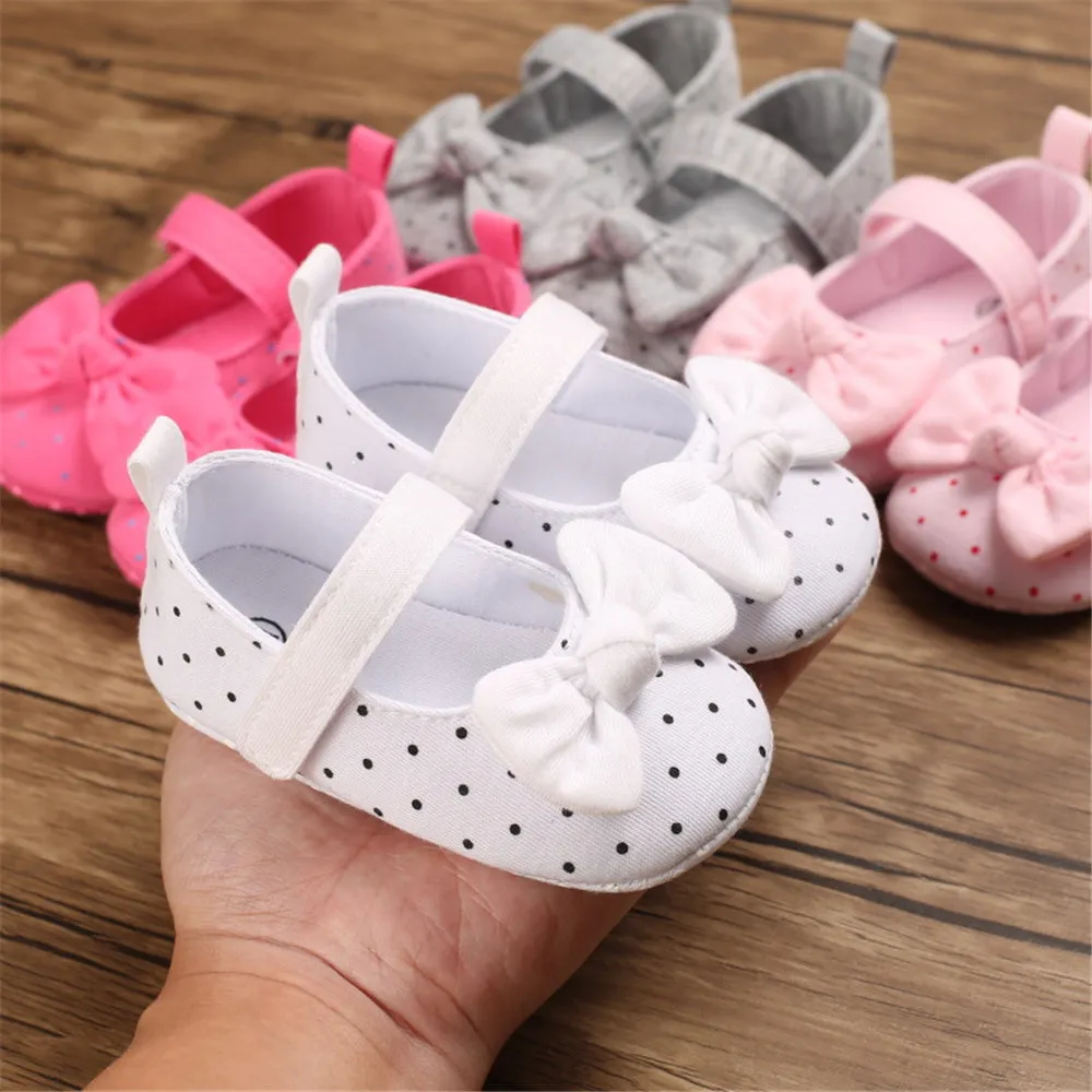 Baby Girls Bow Polka Dot Flats Kids Wholesale Shoes