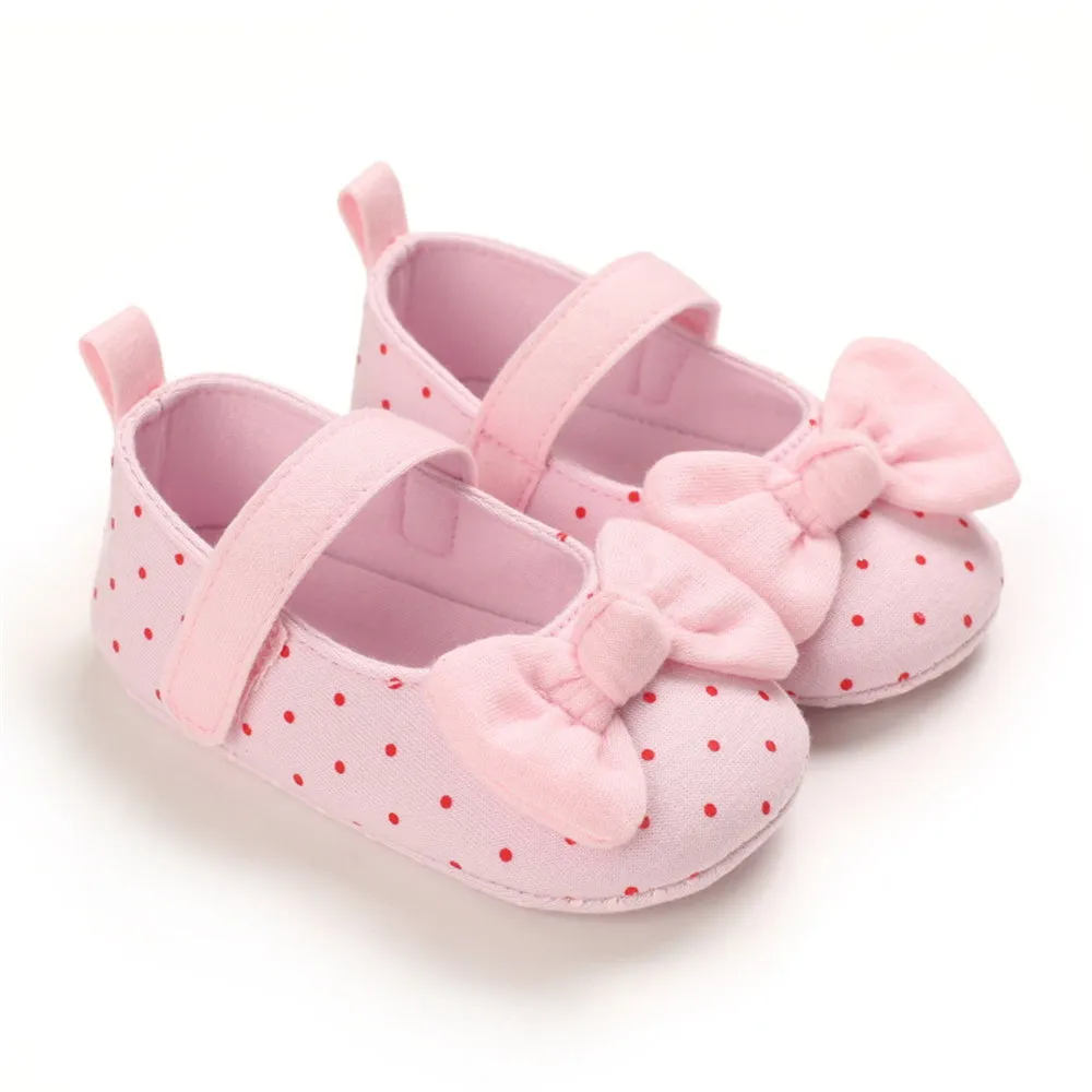 Baby Girls Bow Polka Dot Flats Kids Wholesale Shoes