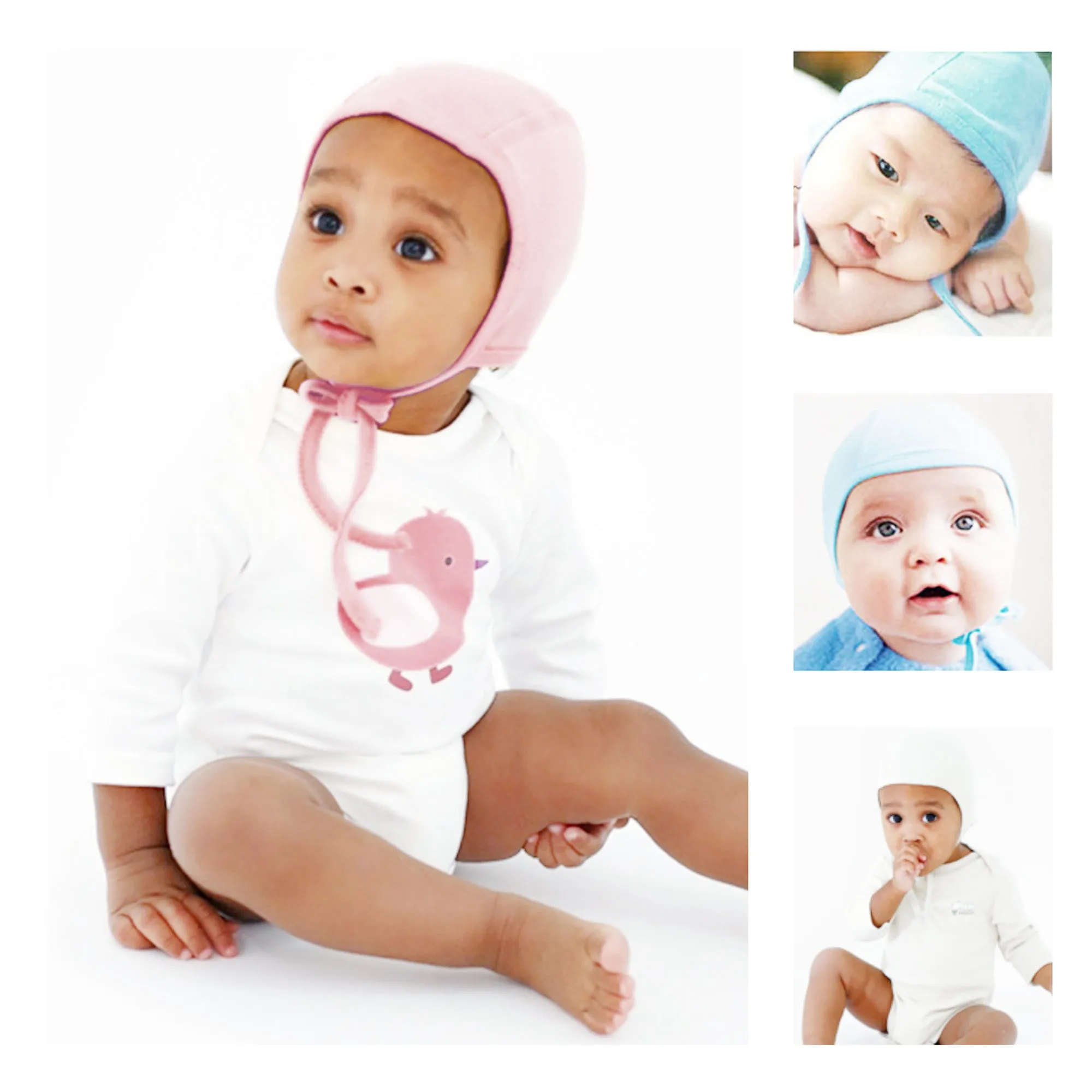 Baby Soft Cotton Bonnet Pilot Cap Hat | Gray