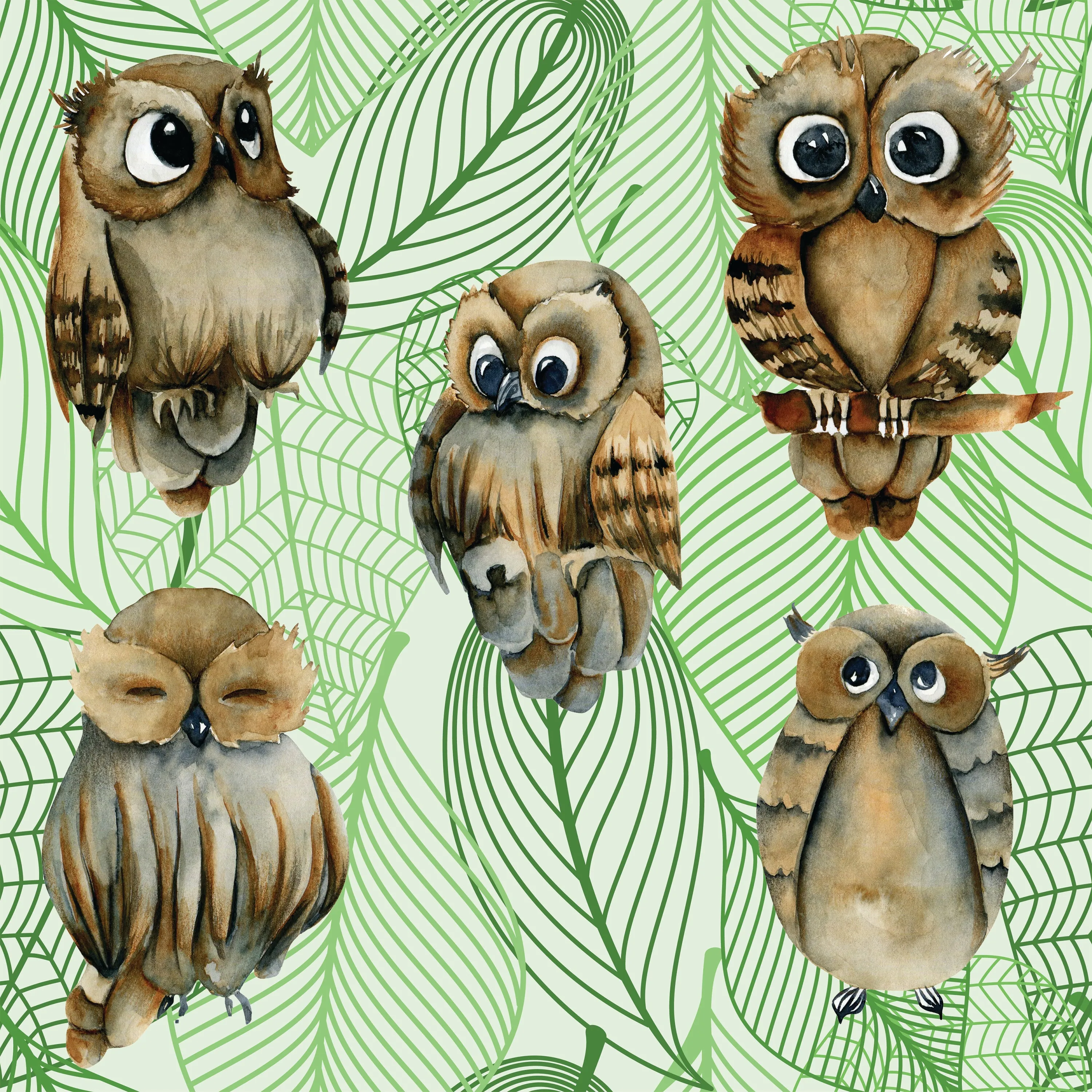 Bird Fabric, Owl Fabric, Cotton or Fleece, 2019