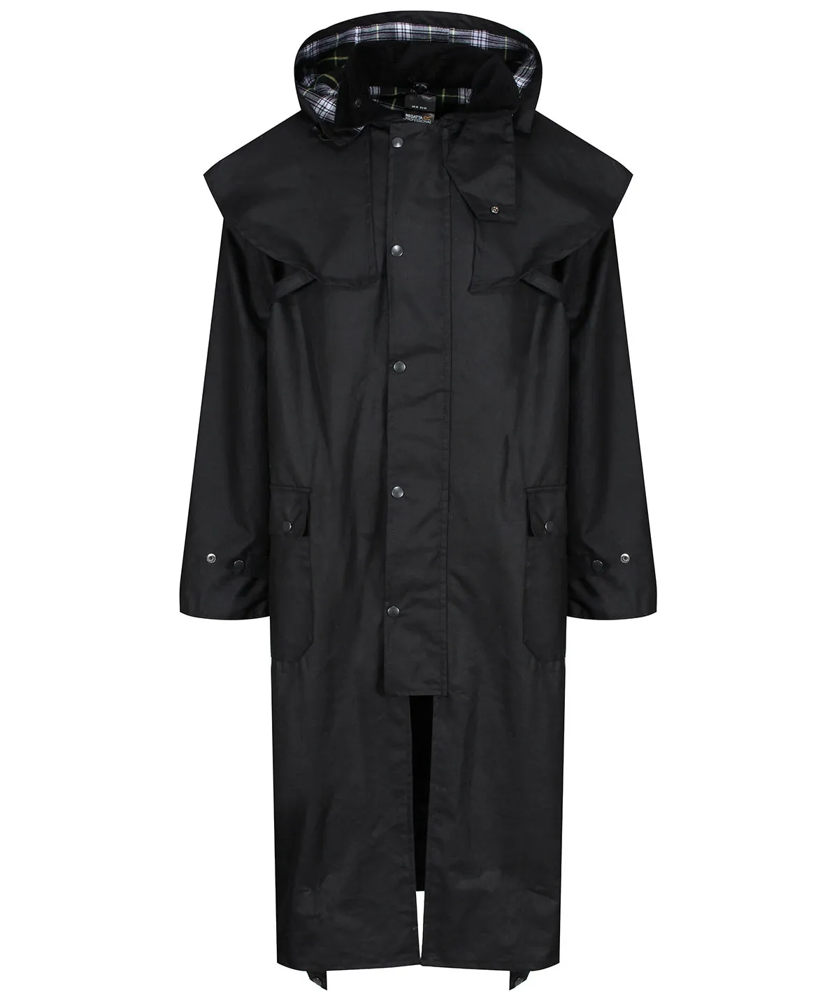 Black - Cranbrook caped wax riding jacket