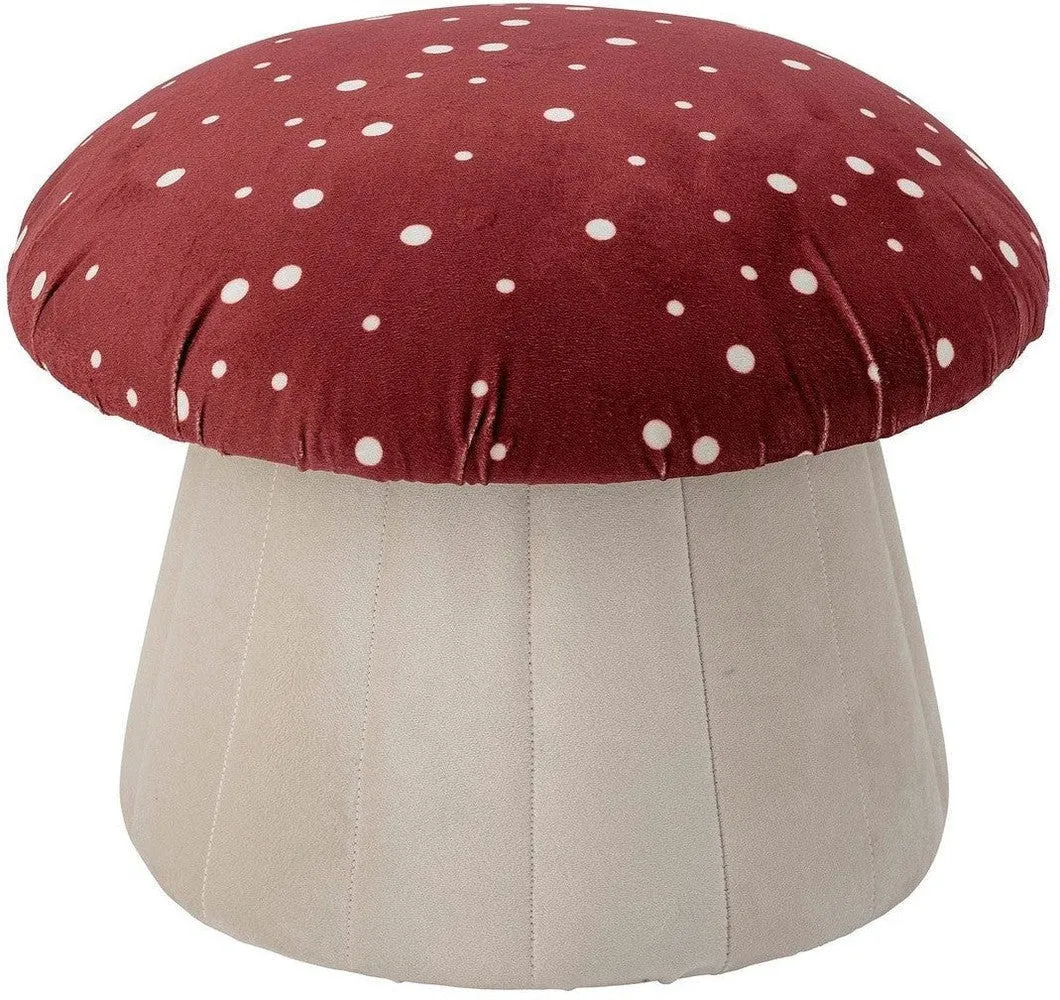 Bloomingville MINI Lue Pouf, Red, Polyester