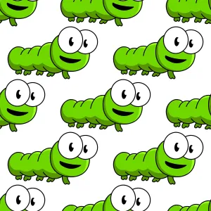 Bug Fabric, Cute Green Bugs, Cotton or Fleece 1813