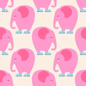 Children Fabric, EC023, Elephant Fabric Pink Girl Fabric Yardage, Cotton or Fleece 5757