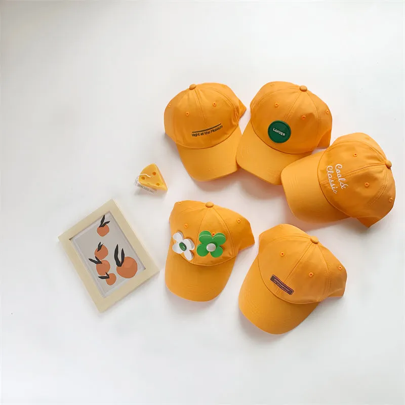 Children's baseball cap cotton soft top letter baby cap summer boys and girls sun protection hat