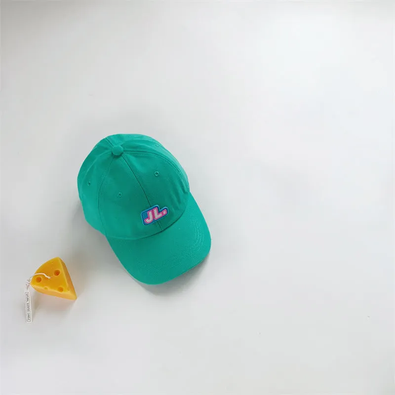 Children's baseball cap cotton soft top letter baby cap summer boys and girls sun protection hat