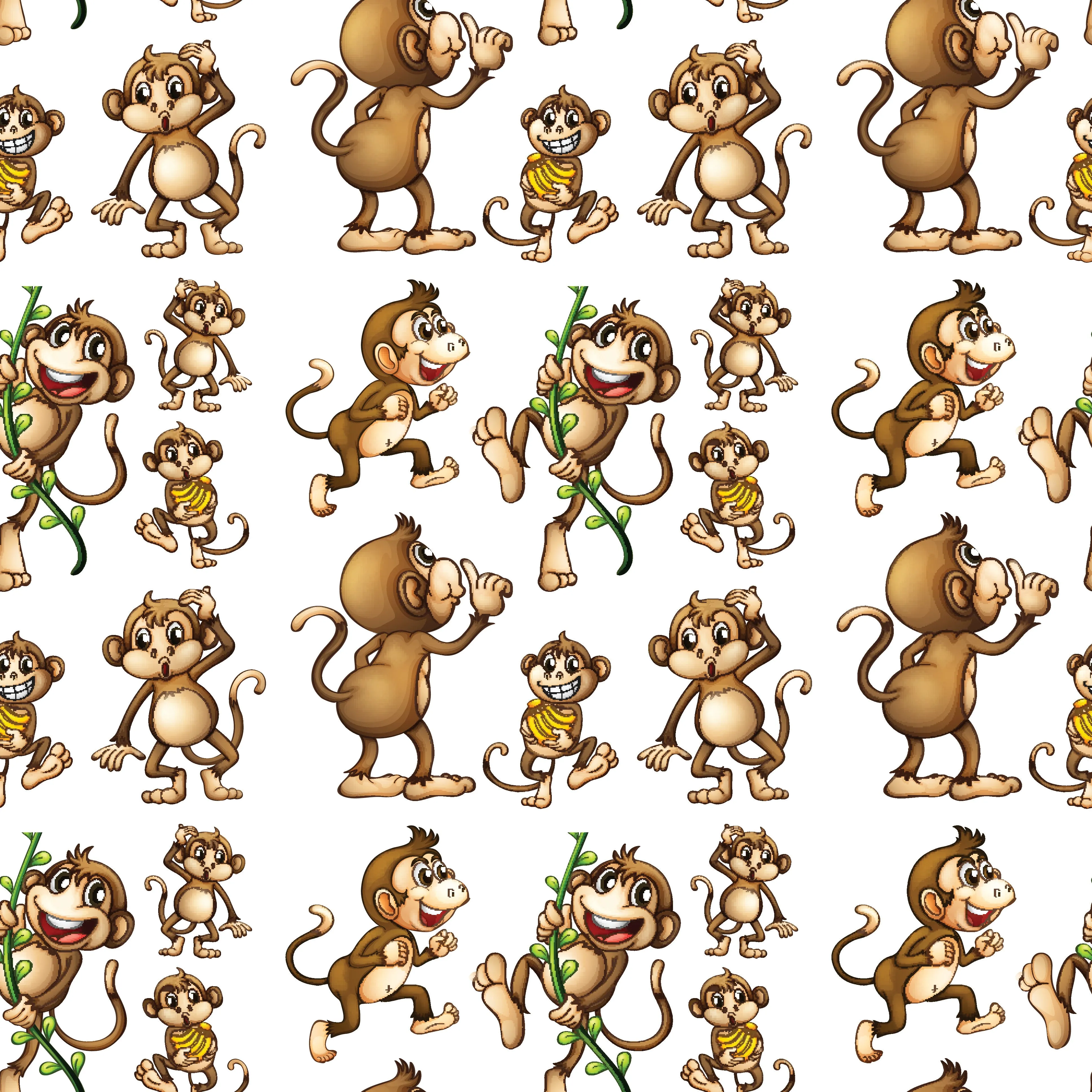 Children's Fabric, Cartoon Monkey Fabric, Cotton or Fleece 3415