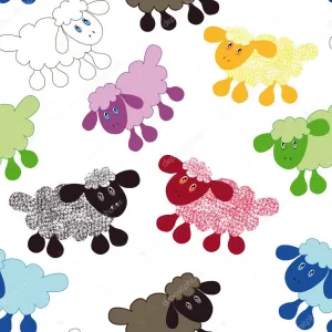 Children's Fabric, Cartoon Sheep 2066