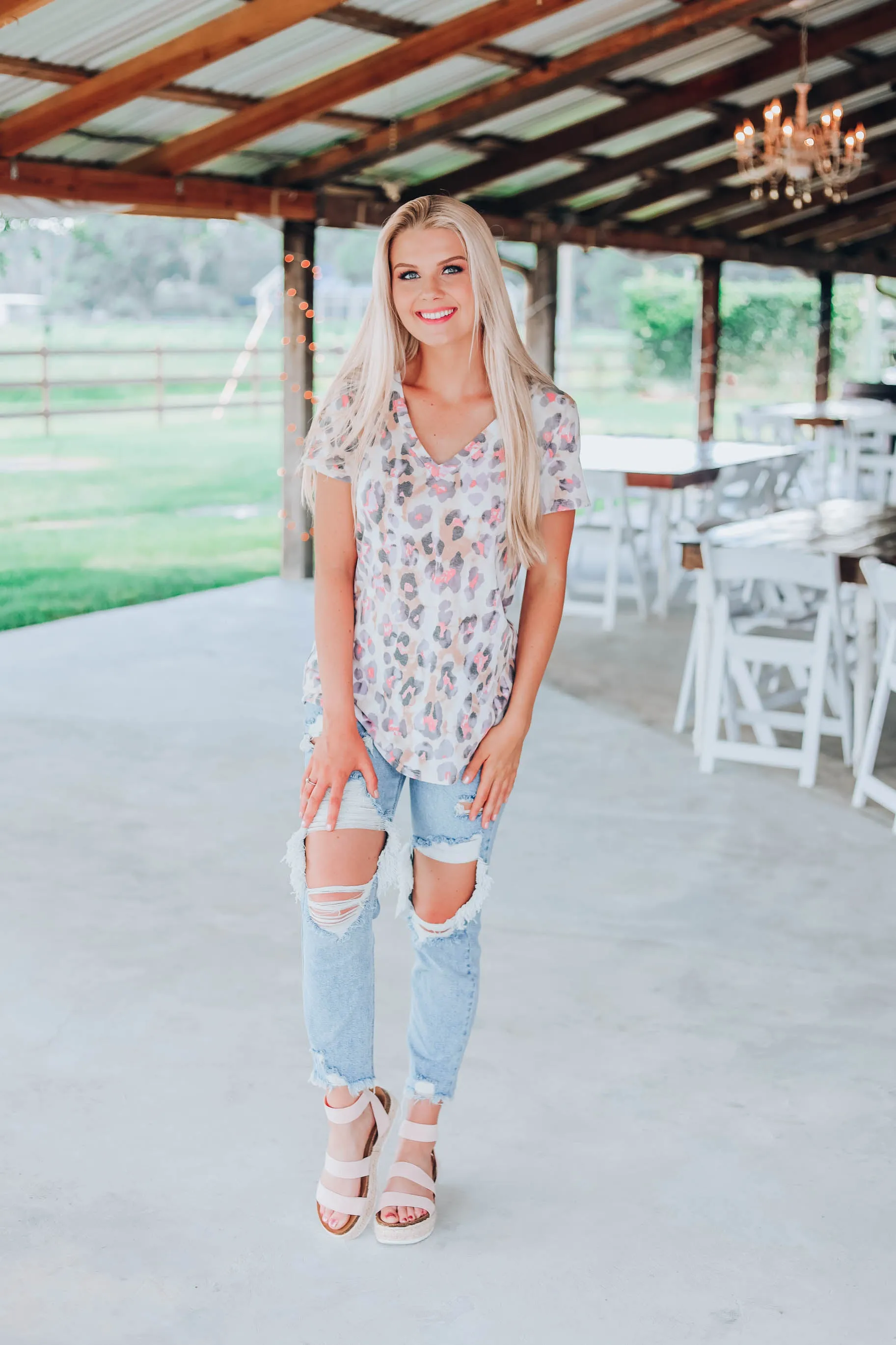 Cozy Coral Leopard Top