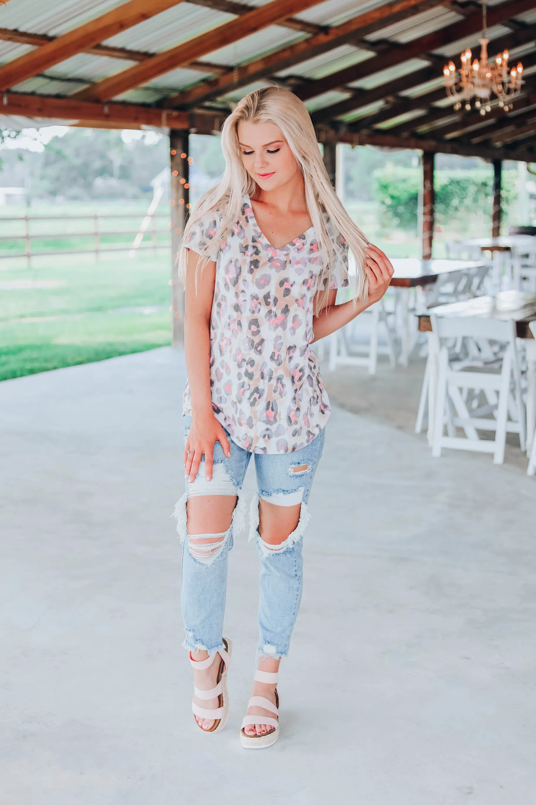 Cozy Coral Leopard Top