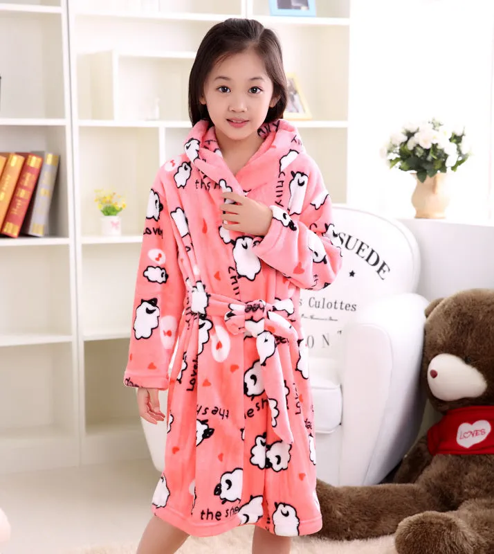 Flannel Children's Nightgown Coral Thicken