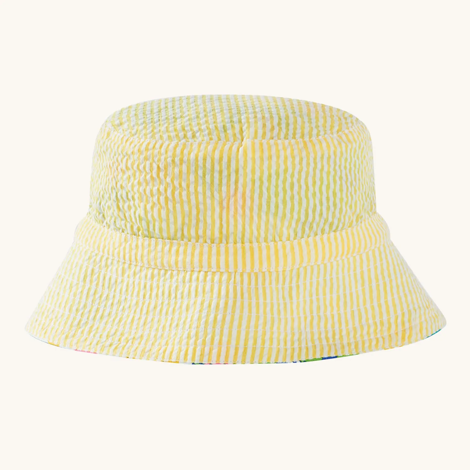 Frugi Rally Reversible Hat - Jaguar Jungle / Seersucker