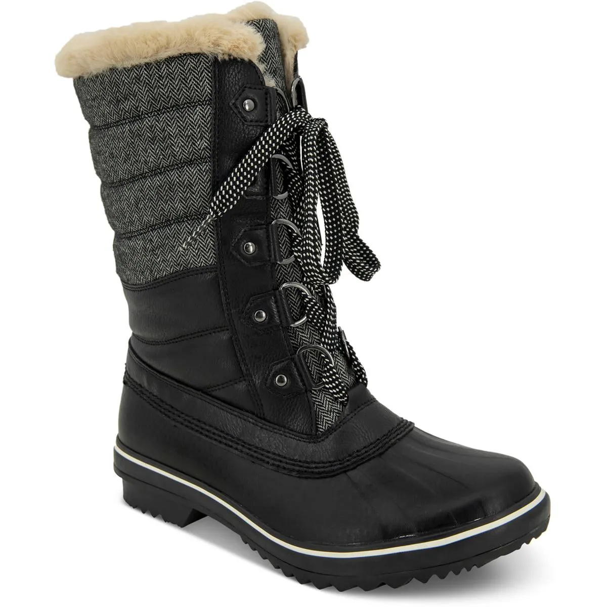 JBU by Jambu Womens Siberia  Leather Tie Winter & Snow Boots