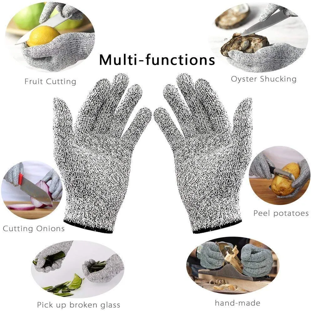 Knife Cut Resistant Nylon, Hand Safety Gloves for Kitchen, Industry, Sharp Items, Gardening,