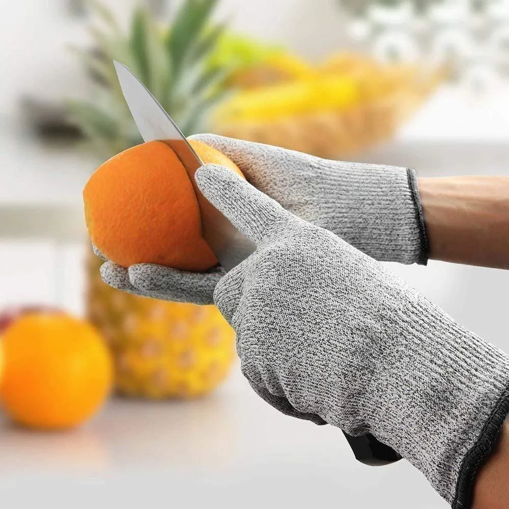 Knife Cut Resistant Nylon, Hand Safety Gloves for Kitchen, Industry, Sharp Items, Gardening,