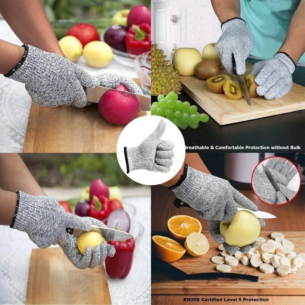 Knife Cut Resistant Nylon, Hand Safety Gloves for Kitchen, Industry, Sharp Items, Gardening,