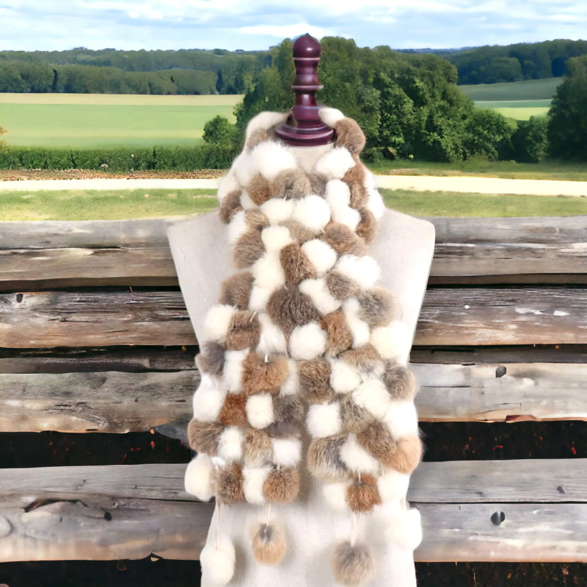 Luxe Pom Pom Fur Tassel Scarves