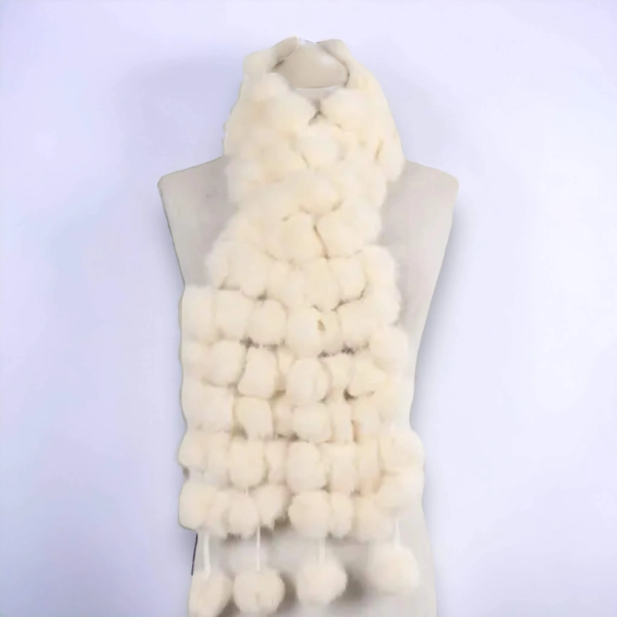 Luxe Pom Pom Fur Tassel Scarves