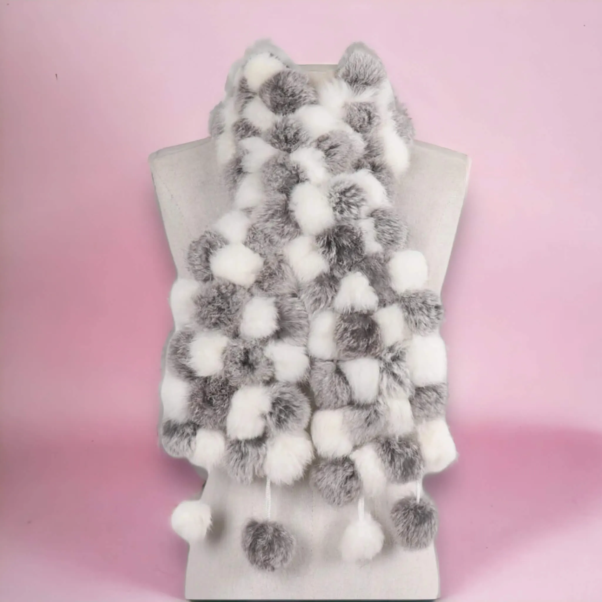 Luxe Pom Pom Fur Tassel Scarves