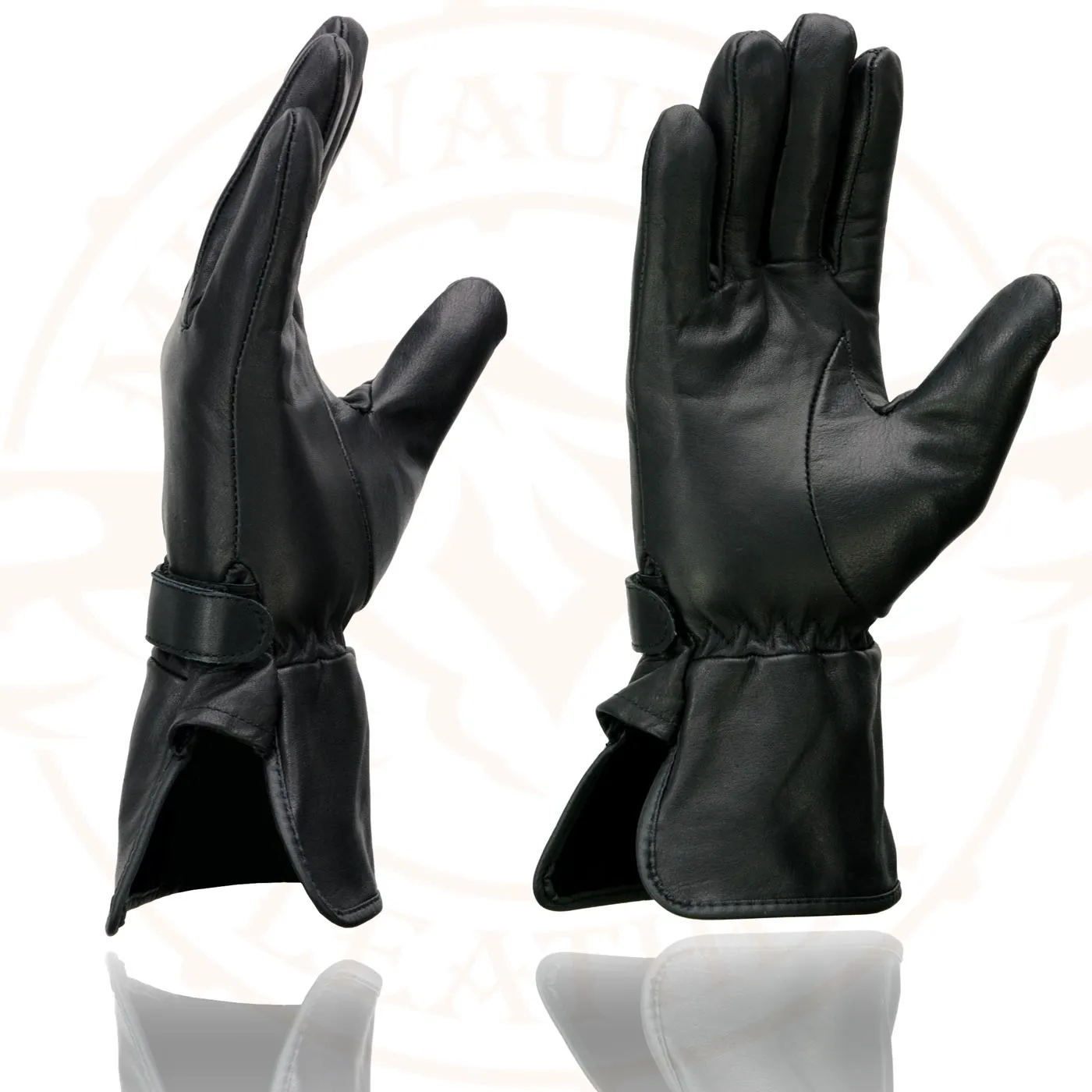 Milwaukee Leather MG7725 Women's Black Leather Gauntlet Motorcycle