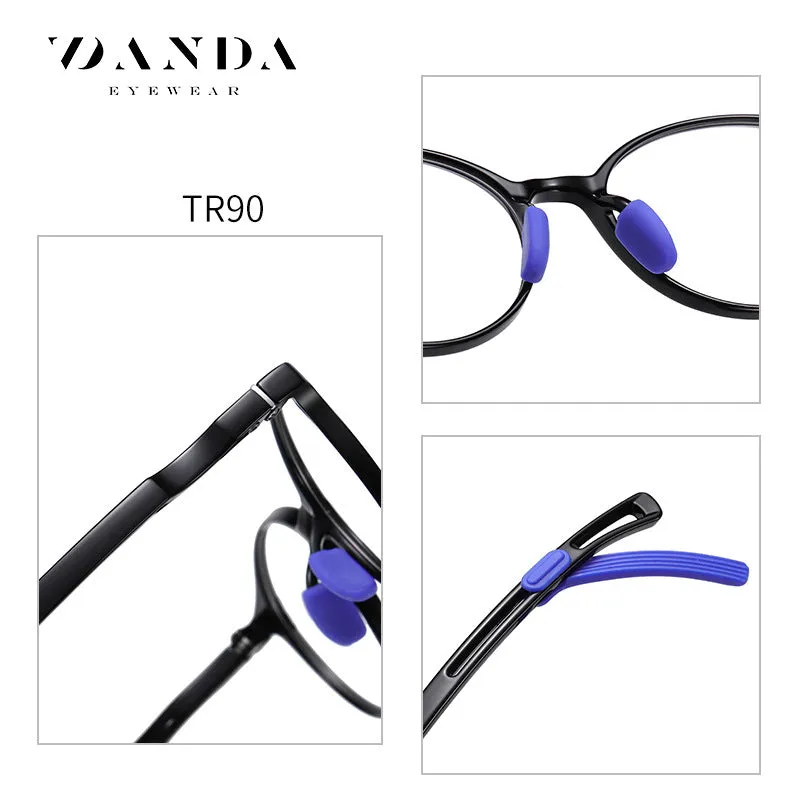 New TR90 children's anti-blue light glasses for boys and girls, fashionable flat glasses 5108 mobile phone goggles