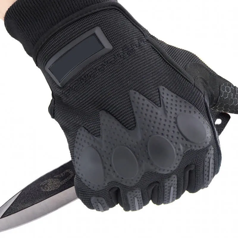 Outdoor Mountaining Full Finger Black Tactical Gloves