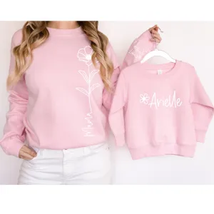 PERSONALIZED Wildflower MAMA - Crewneck Sweatshirt