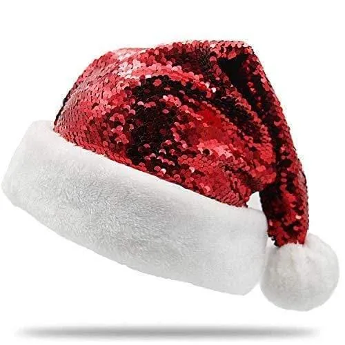 Plushible Christmas Santa Hat - Color Changing Holiday Hat - Red/Green