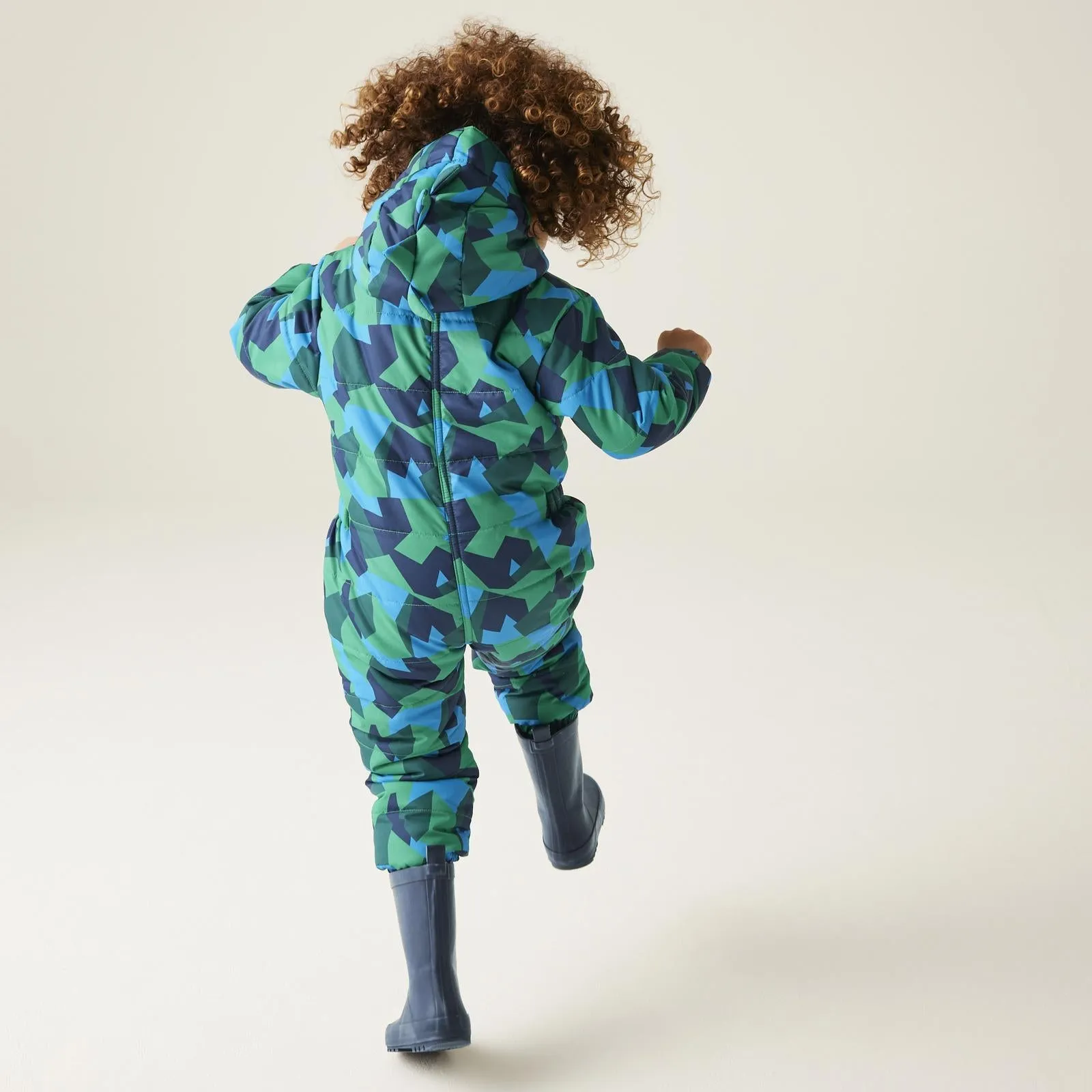 Regatta Kids Penrose Fullzip Insulated Fleece Lined Hood Puddle Suit