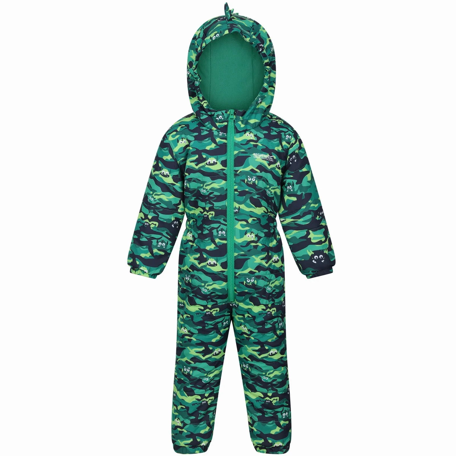 Regatta Kids Penrose Fullzip Insulated Fleece Lined Hood Puddle Suit