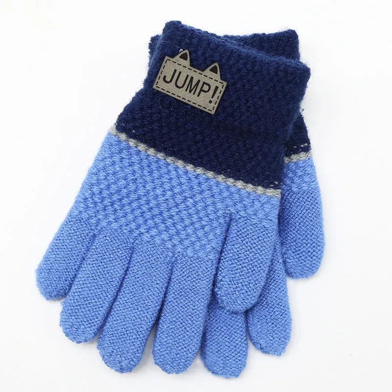 Riding Children's Gloves Five Finger Knitting