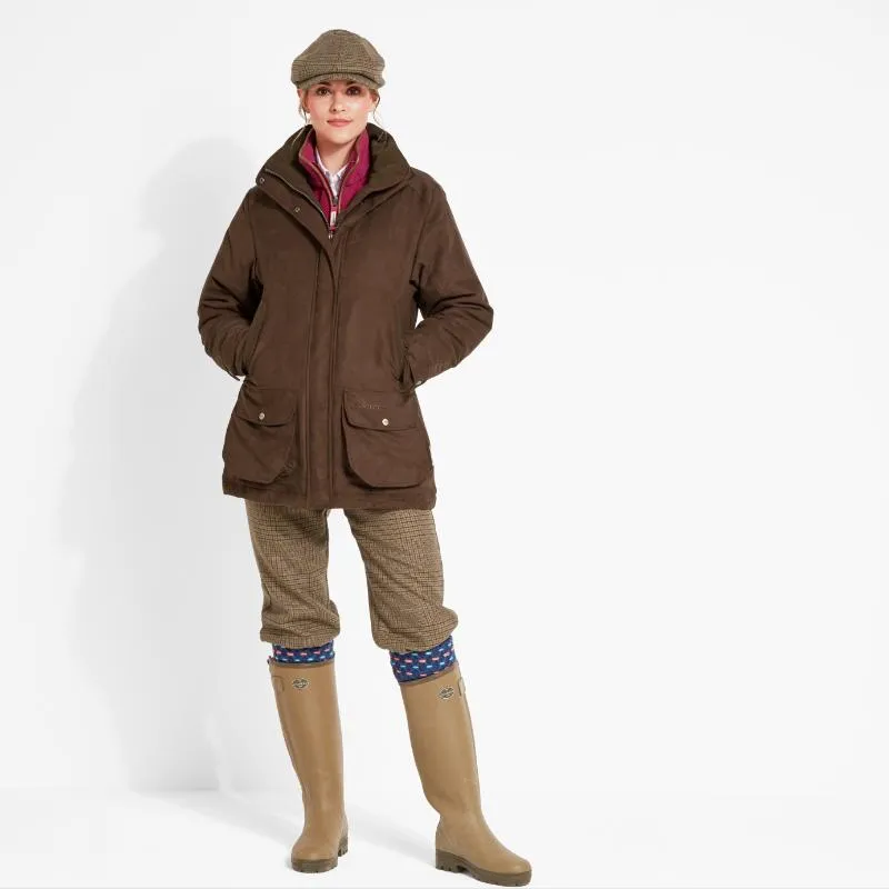 Schoffel Teal Ladies Waterproof Country Field Coat - Coffee Bean