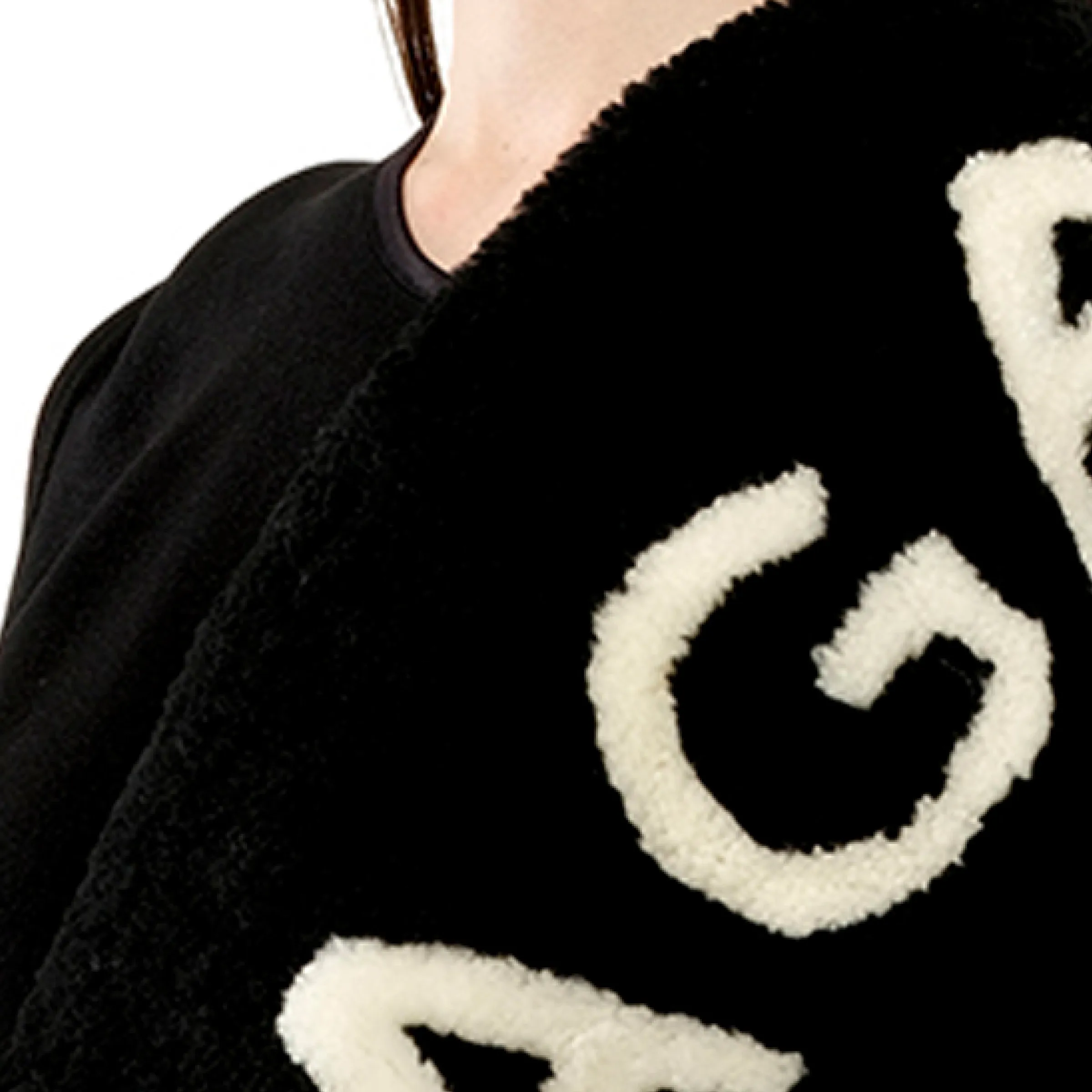 Shearling Scarf in Black