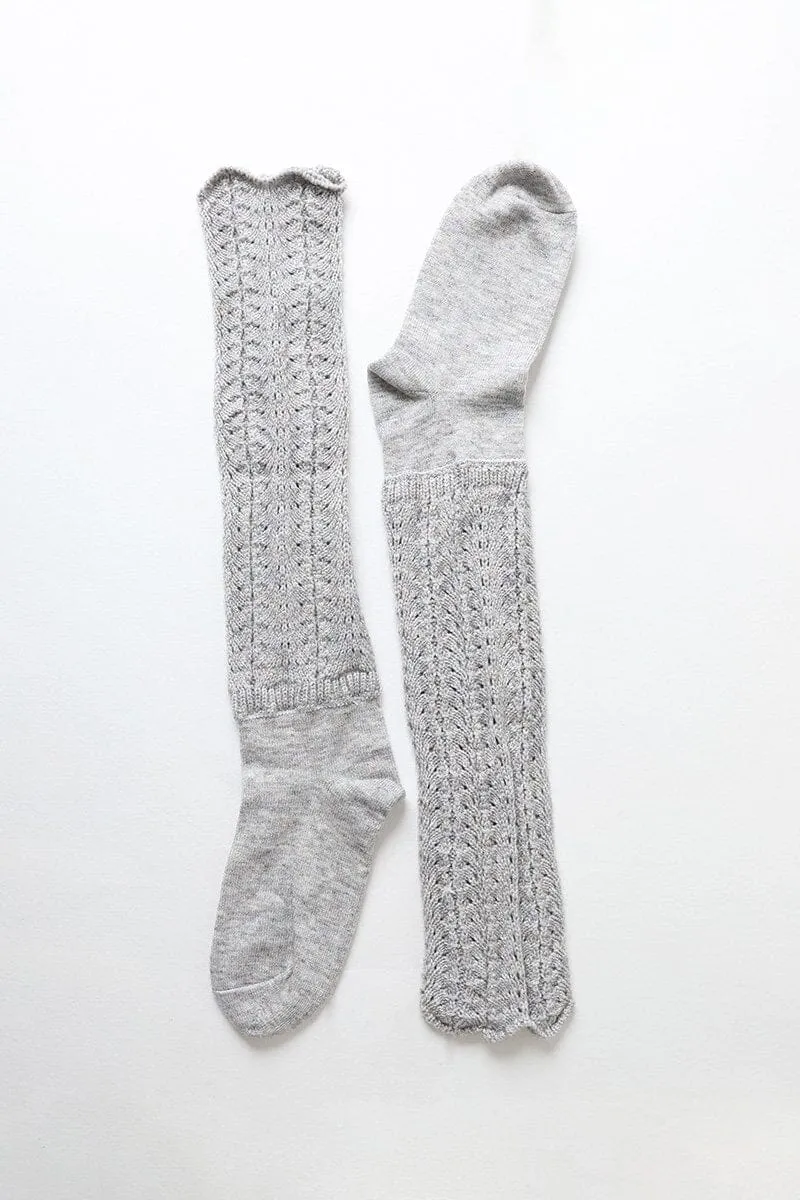 Shell Stitch Crew Socks