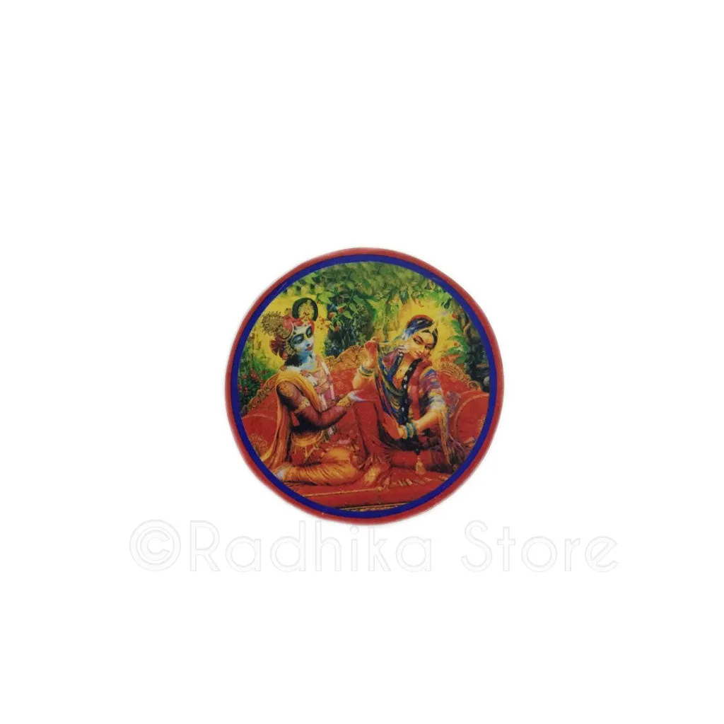 Sri Sri Radha Krishna Seva Kunj Acrylic Button