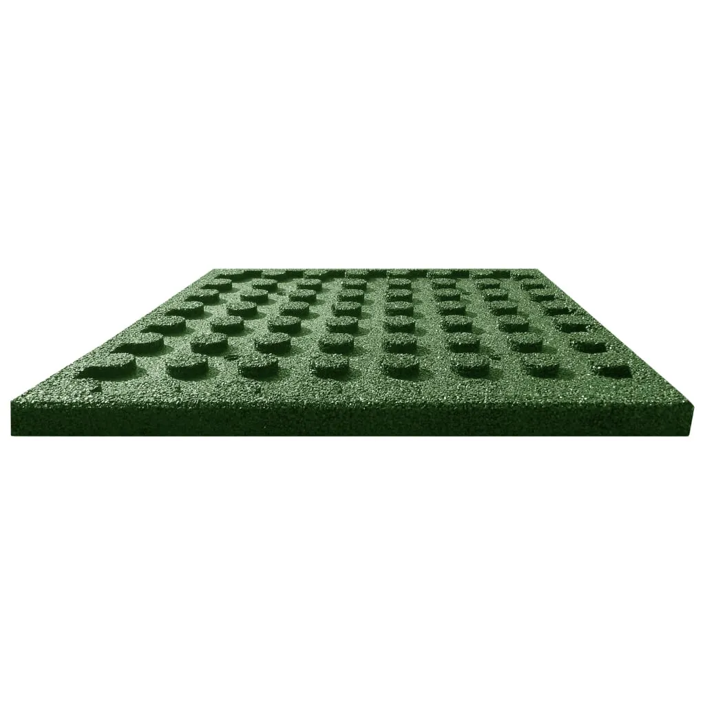 vidaXL Fall Protection Tiles 18 pcs Rubber 50x50x3 cm Green