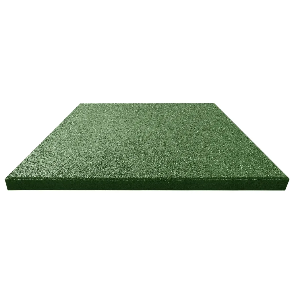 vidaXL Fall Protection Tiles 18 pcs Rubber 50x50x3 cm Green