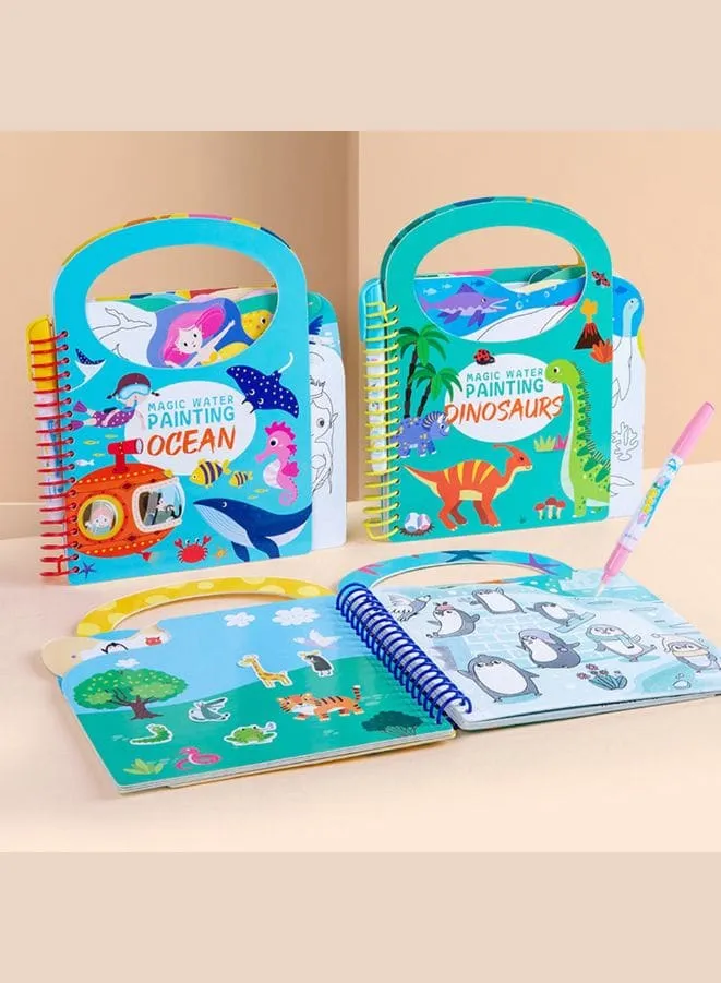 Water Drawing Kids Books, with Pen Learning Playing Toys Presents Reusable Drawing Book, Kids Gift Kindergarten for Home and Kindergarten