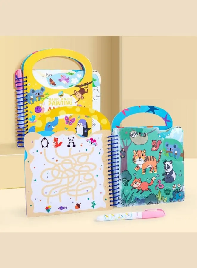 Water Drawing Kids Books, with Pen Learning Playing Toys Presents Reusable Drawing Book, Kids Gift Kindergarten for Home and Kindergarten