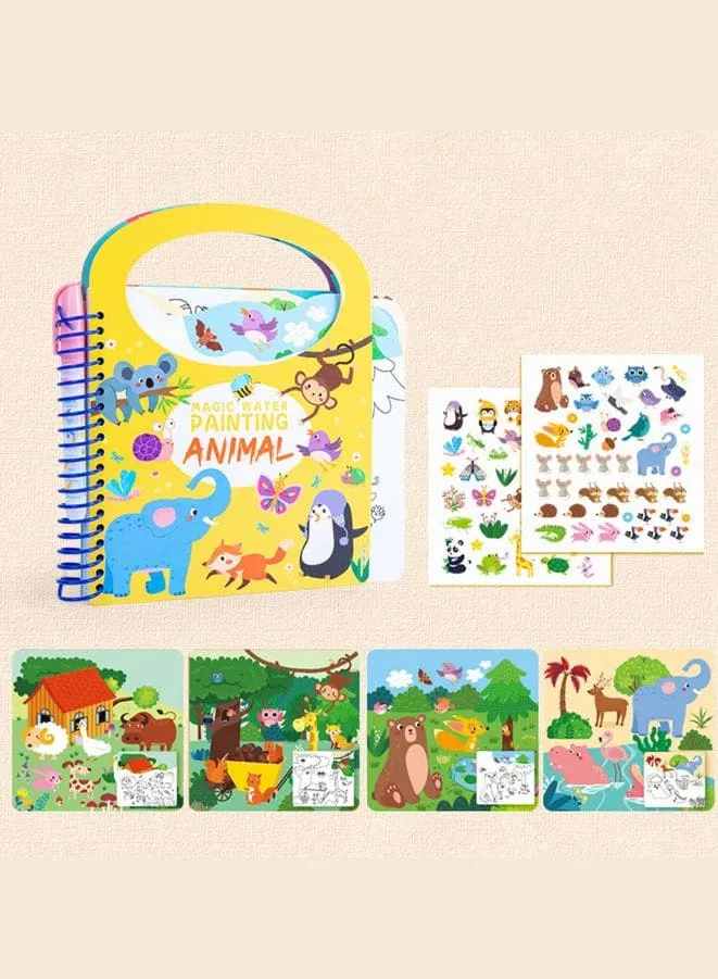 Water Drawing Kids Books, with Pen Learning Playing Toys Presents Reusable Drawing Book, Kids Gift Kindergarten for Home and Kindergarten