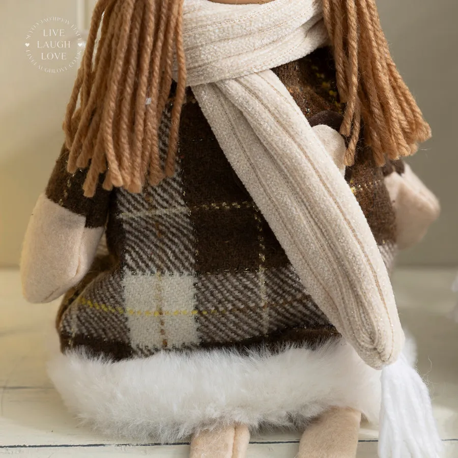 Winter Boy / Girl Shelf Sitter with Cozy Hat and Scarf